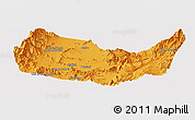 Political Panoramic Map of Kabul, cropped outside