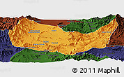 Political Panoramic Map of Kabul, darken