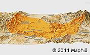 Political Panoramic Map of Kabul, satellite outside