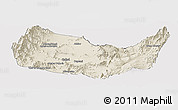 Shaded Relief Panoramic Map of Kabul, cropped outside