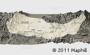 Shaded Relief Panoramic Map of Kabul, darken