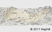 Shaded Relief Panoramic Map of Kabul, semi-desaturated