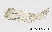 Shaded Relief Panoramic Map of Kabul, single color outside