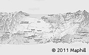 Silver Style Panoramic Map of Kabul