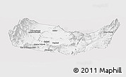 Silver Style Panoramic Map of Kabul, single color outside