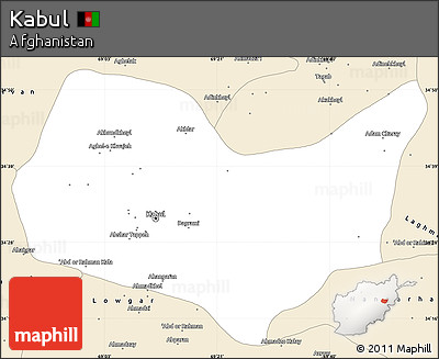 Classic Style Simple Map of Kabul