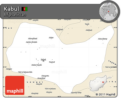 Classic Style Simple Map of Kabul