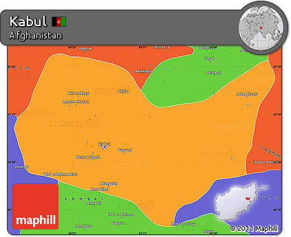 Political Simple Map of Kabul