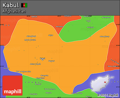 Political Simple Map of Kabul