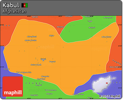 Political Simple Map of Kabul