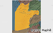 Political 3D Map of Kandahar, darken, semi-desaturated