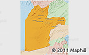 Political 3D Map of Kandahar, lighten
