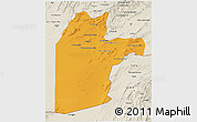 Political 3D Map of Kandahar, shaded relief outside