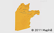 Political 3D Map of Kandahar, single color outside