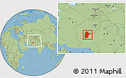 Savanna Style Location Map of Kandahar, within the entire country