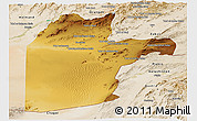 Physical Panoramic Map of Kandahar, satellite outside