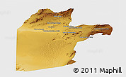 Physical Panoramic Map of Kandahar, single color outside