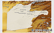 Shaded Relief Panoramic Map of Kandahar, physical outside