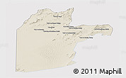 Shaded Relief Panoramic Map of Kandahar, single color outside