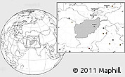 Gray Location Map of Afghanistan, blank outside