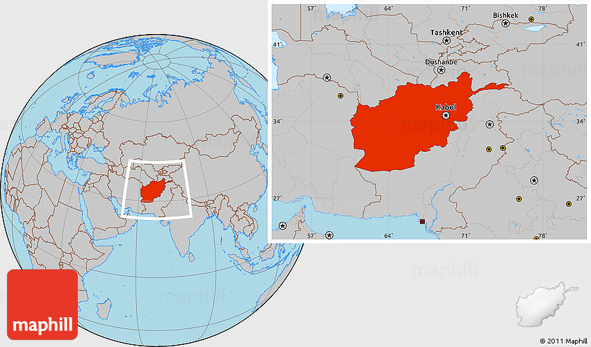 Map world afghanistan Map of