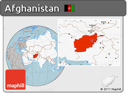 Gray Location Map of Afghanistan, highlighted continent, hill shading