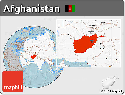 Gray Location Map of Afghanistan, highlighted continent, hill shading