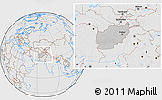 Gray Location Map of Afghanistan, lighten, desaturated