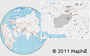Gray Location Map of Afghanistan, lighten, land only