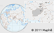 Gray Location Map of Afghanistan, lighten