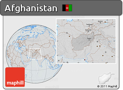 Gray Location Map of Afghanistan, lighten, semi-desaturated, hill shading