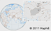 Gray Location Map of Afghanistan, lighten, semi-desaturated