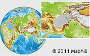Gray Location Map of Afghanistan, physical outside, hill shading