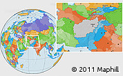 Gray Location Map of Afghanistan, political outside