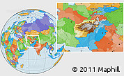 Physical Location Map of Afghanistan, political outside