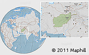 Savanna Style Location Map of Afghanistan, lighten, desaturated, land only, hill shading