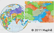 Savanna Style Location Map of Afghanistan, political outside, hill shading