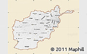 Classic Style Map of Afghanistan, single color outside