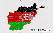 Flag Map of Afghanistan, flag rotated