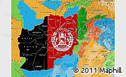 Flag Map of Afghanistan, political outside