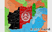 Flag Map of Afghanistan, political shades outside