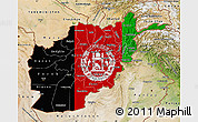 Flag Map of Afghanistan, satellite outside