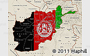 Flag Map of Afghanistan, shaded relief outside