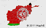 Flag Map of Afghanistan, single color outside, bathymetry sea, flag aligned to the middle