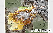 Physical Map of Afghanistan, darken, semi-desaturated, land only
