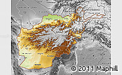 Physical Map of Afghanistan, desaturated