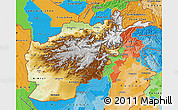 Physical Map of Afghanistan, political outside