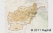 Satellite Map of Afghanistan, lighten, land only