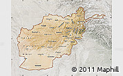 Satellite Map of Afghanistan, lighten, semi-desaturated