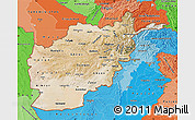 Satellite Map of Afghanistan, political shades outside, satellite sea